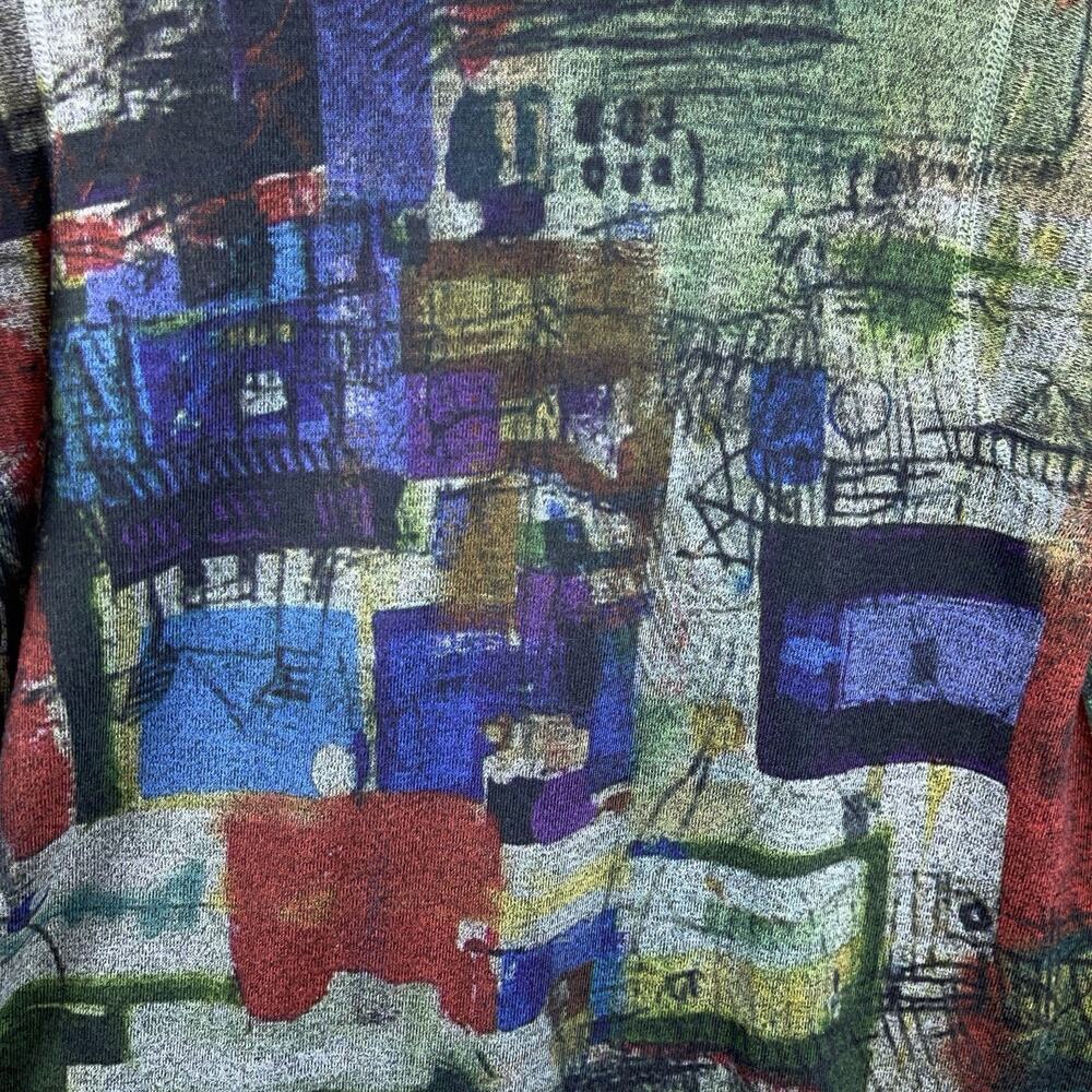 Inoah Abstract Art Print Swing Top Med Made In USA Lagenlook Boho Whimsigoth - Picture 5 of 10